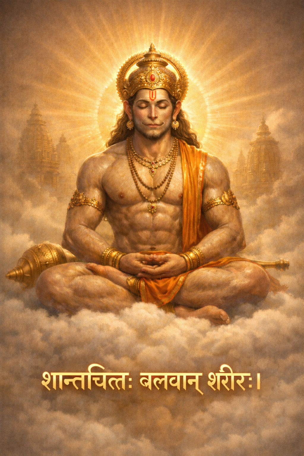Lord Hanuman Meditation Poster